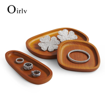 Dobranies new solid wood creative jewels containing disc text Play Ring Necklace Ornaments display tray props