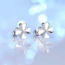 Kim Liufu 999 Silver Clover Earrings Female Temperament Day Korea Simple Student Personality Joker Ear Jewelry