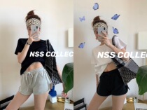 NSS COLLECTION leg length two meters hot pants elastic waist lace drawstring sports shorts base BI