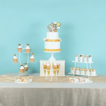 Eurostyle White Dessert Table Hem Doughnut Shelf Wedding Pendulum Table Arrangement Show Shelf Snack Cake Trays