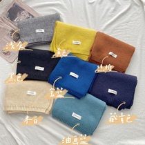 21 winter Morandi solid color autumn and winter imitation cashmere absolutely beautiful scarf ~ French gentle and simple labeling scarf