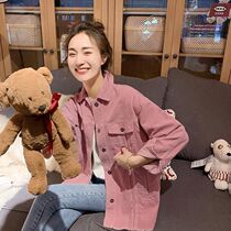 Salt Series Light Core Suede Jacket Woman Fall 2022 New Retro Port Taste 100 Hitch Loose Student Tooling Jacket Jacket