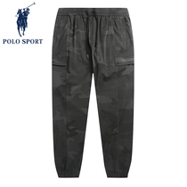 Polosport pants men in autumn new trend machine draw rope pants camouflage gray trousers