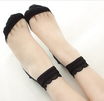 Lace Lace Socks Cotton Bottom Breathable Non-slip Crystal Short Socks Black Fiberglass Socks Transparent Princess Socks Short Stocking Socks