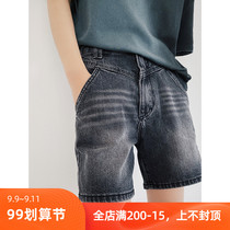 Spot can be issued) the manager recommends Doule Yoke hip crotch double yak medium high waist denim shorts