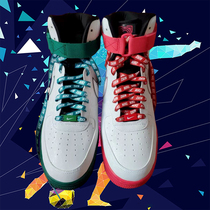 Adapted NIKE Vance Air Force One AF1 red-green black and white shoelace printed letters high and low to help the flat male and female