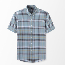 High level Sensation Light Lavish Pure Cotton Plaid Shirt Men Summer Short Sleeve Lining Casual Breathable 100 Hitch Business Inch