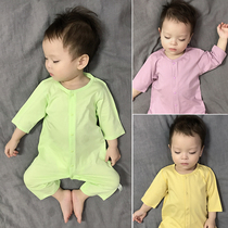 Baby jumpsuit middle sleeve thin boneless pajamas