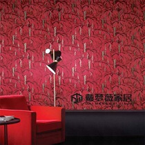 Original imported wallpaper orange Nordic European European American Chinese bedroom living room porch background Villa model wallpaper