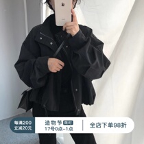 Fine points cool Sa tooling private prosecution 2021 spring new loose retro short-sleeved tooling coat female