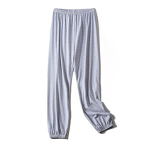 Bunch Foot Sleeping Pants Woman Single Piece Autumn Winter Grey Pure Cotton Closeted Pants Loose Comfort Long Pants Foot Tightness