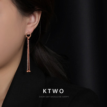ins Net red same Korean fashion bag kgold tassel show thin face earrings female sexual cold wind ear ear drop