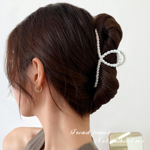 Light luxury niche metal grab clamp female headdress summer net red shark clip behind head disc cache hair