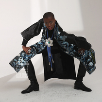  Cloud decoration totem original design womens long coat ethnic style hand-embroidered womens birds and phoenix long-sleeved coat