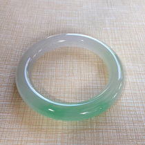 Ice seed Sun Green floating green flower jade bracelet jade bracelet thin round bar Noble Concubine full circle girl with certificate