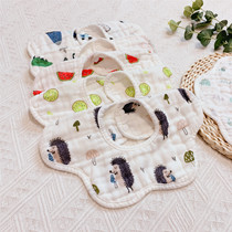 Slip towel baby baby buckle gauze 360 degree rotating cotton newborn round soft bib spit baby bib