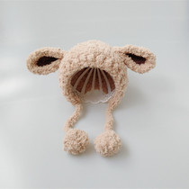 Baby bear ear protection hat Handmade baby hat Winter mens and womens baby thickened velvet velvet hat Childrens cartoon hat