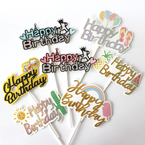 Special clearance baking cake decoration summer slippers watermelon pineapple cactus beer ice cream cake insert