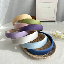 Broadside headband retro French Net red satin headband sauce blue purple sponge pure white Joker out headdress women