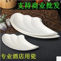 Hotel Western Irregular Tableware Holy Fire Order Plate Pure White Ceramic Plate Western Food Diet Special-shaped Plate