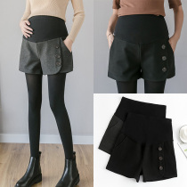 Maternity shorts autumn and winter 2021 new spring and autumn wear maternity pants fashion belly pants pregnant boots pants autumn