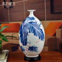 Oriental clay Dehua ceramics home decorations living room dining room Chinese creative flower insertion Big Vase ornaments