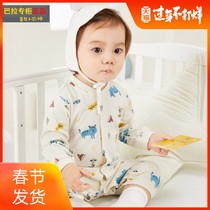 Clearance discount Bala car baby one-piece spring and Autumn baby pajamas Newborn children bag fart clothes Pure cotton comfort