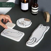 (Diatom Mat Floor Mat) Fun Creative Diatom Mat Floor Mat Wash Sink Cushion Soap Coaster