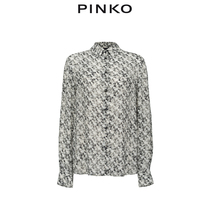 PINKO2022 spring and summer new womens fashion printing casual long-sleeved shirt 1G178VY7SE