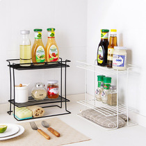 Kitchen double-layer simple storage rack wall hanging seasoning toilet desktop washing table storage rack iron art