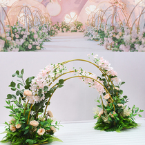 New wedding hotel props colorful Iron Road introduction simulation floral art table welcome area decorative ornaments