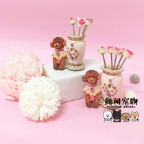 European style idyllic photo super beautiful-VIP creative resin fruit fork set stainless steel dessert cake fork