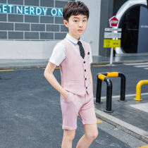 Summer boys small suit suit suit childrens dress boy handsome wedding flower boy performance child Korean graduation dress