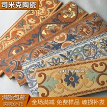 Mediterranean waveguide line tile antique floor tile 150x600 wave line living room tile waistline porch skirting line