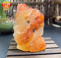  Longling natural yellow dragon jade A goods happy eyebrows plum blossom ornaments three-color pretty color ice species flower bird hollow carving collection