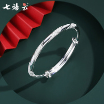 Twist push pull silver bracelet female 9999 sterling silver young male push pull mother silver bracelet jewelry bracelet to send girlfriend