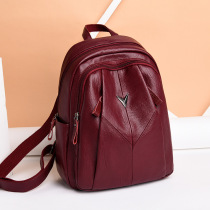 Tidal Twin Shoulder Bag 2021 European and American New Genuine Leather Women Bag 100 Hitch Fashion Soft Leather Casual Travel Backpack Bag