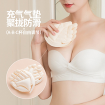 Strapless underwear women gather non-slip upper support small chest thickened bandeau type chest wrap invisible bra summer