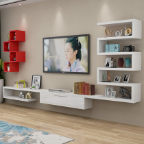 TV background wall Decorative rack cabinet wall shelf Wall wall solid wood wall bookshelf Living room bedroom partition