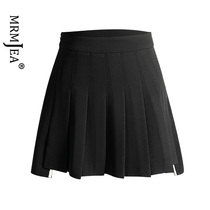 Pimmy 2022 spring plexigo skirt half body dress short dress a word skirt high waist 100 hitch slim womens dress pants anti-light