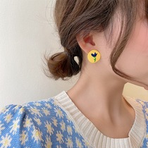 925 Silver Needle Korean Fashion Fresh Cute Asymmetrical Flower Earrings Simple Personality Design Earrings Female