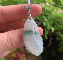 Yang Yujia Myanmar natural A goods Jade glutinous ice floating flower Fugua silver clavicle pendant certificate popular new