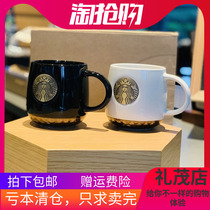 Starbucks Bronze mug Black and white couple cup Mermaid Bronze Coffee anniversary Cup gift box YM