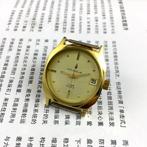 9 5 new peacock yellow shell yellow face with calendar manual mechanical diameter 33 mm to send watch strap 1 strip