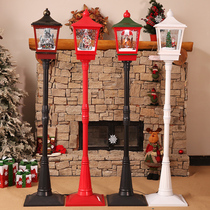 Christmas decoration electric music drifting snow street lamp ornament hall window scene arrangement props pile head New Year hanging ornament