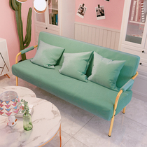 Net Red Light Luxury Small Family Sofa Living Room Clothing Store Simple Rental House Nordic Fabric Double Small Sofa