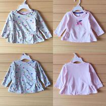 Baby T-Shirt Long Sleeve Pure Cotton Girl Round Collar Beating Undershirt Spring Autumn Season Blouse Womens Baby Windmill Autumn Dress 0-2 Years Old