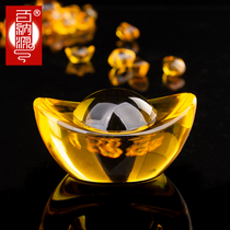 Bainayuan citrine gold ingot decoration Cornucopia Glass ingot home decoration small gold ten thousand taels