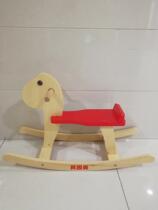Trojan childrens rocking horses baby baby rocking solid wood rocking horse boys and girls toy bag