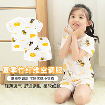 Children Sleeping Suit Girls Summer Bamboo Fiber Baby Underwear Baby Air-conditioning Clothes Boy Spring Summer Thin